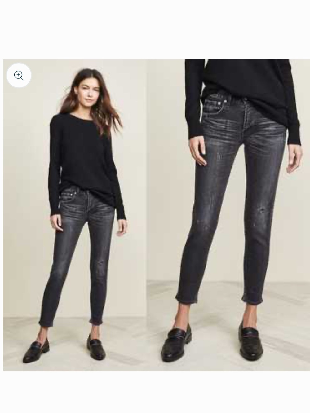 NEW MOUSSY Vintage Black Distressed HOWA Straight Jeans Sz 30